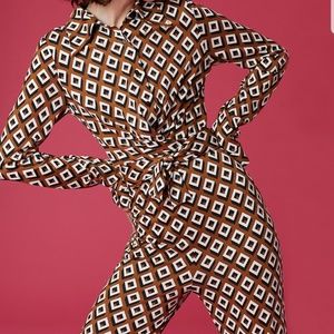Diane Von Furstenberg Collared Crossover Jumpsuit!